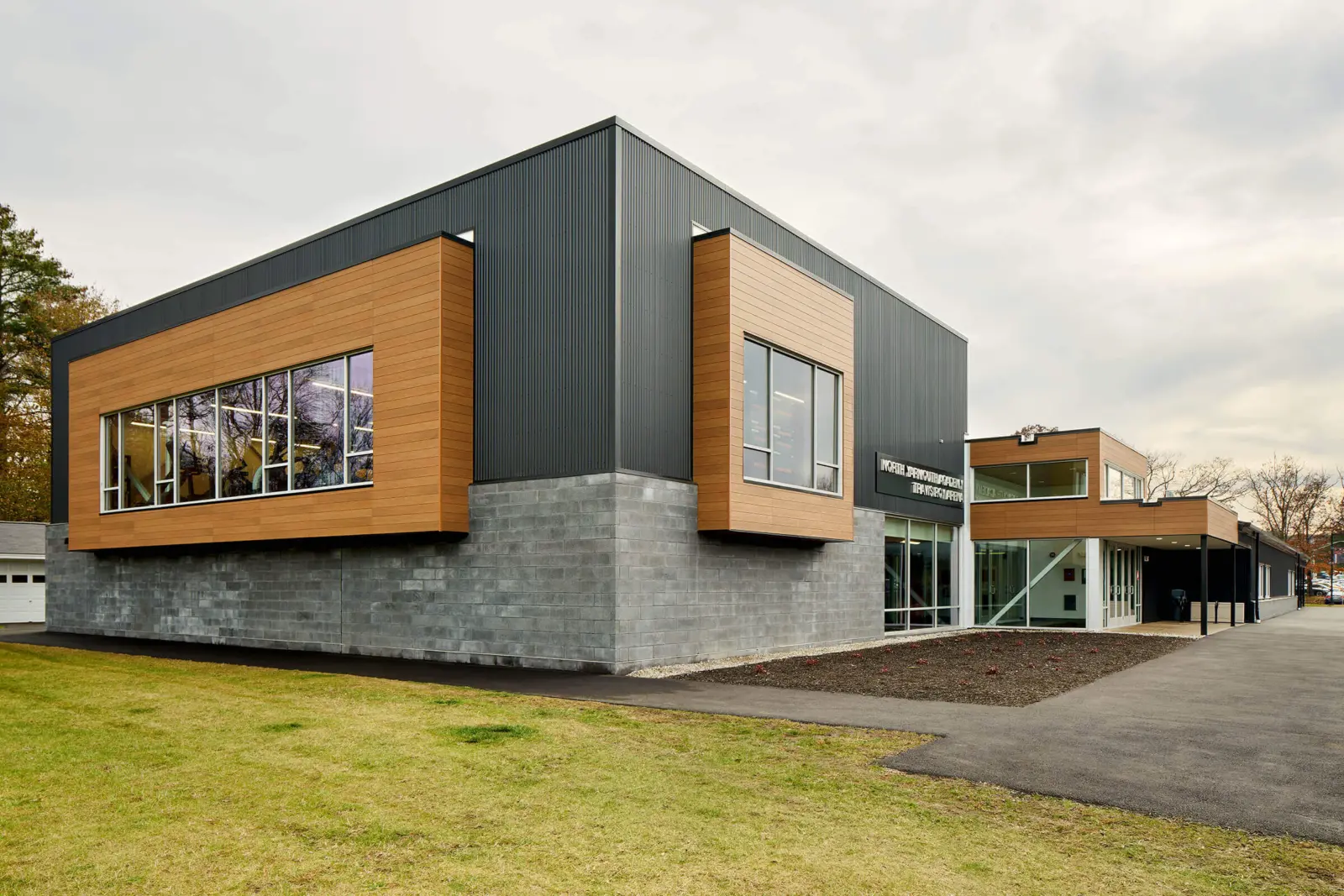 Image of the exterior of NYA's Travis Roy Arena