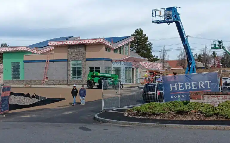New dirigo credit union location under construction from hebert construction